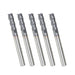 DURAFORCE 5Pcs 3/16" 4 Flute Regular Carbide End Mill 2" Overall Length TiALN COATED