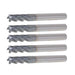 DURAFORCE 5Pcs 3/16" 4 Flute Regular Carbide End Mill 2" Overall Length TiALN COATED
