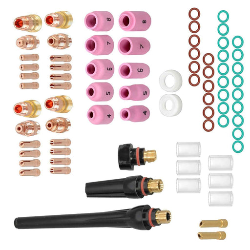 DURAFORCE for WP-17/18/26 81Pcs TIG Welding Torch Stubby Gas Lens Pyrex Glass Cup Kit