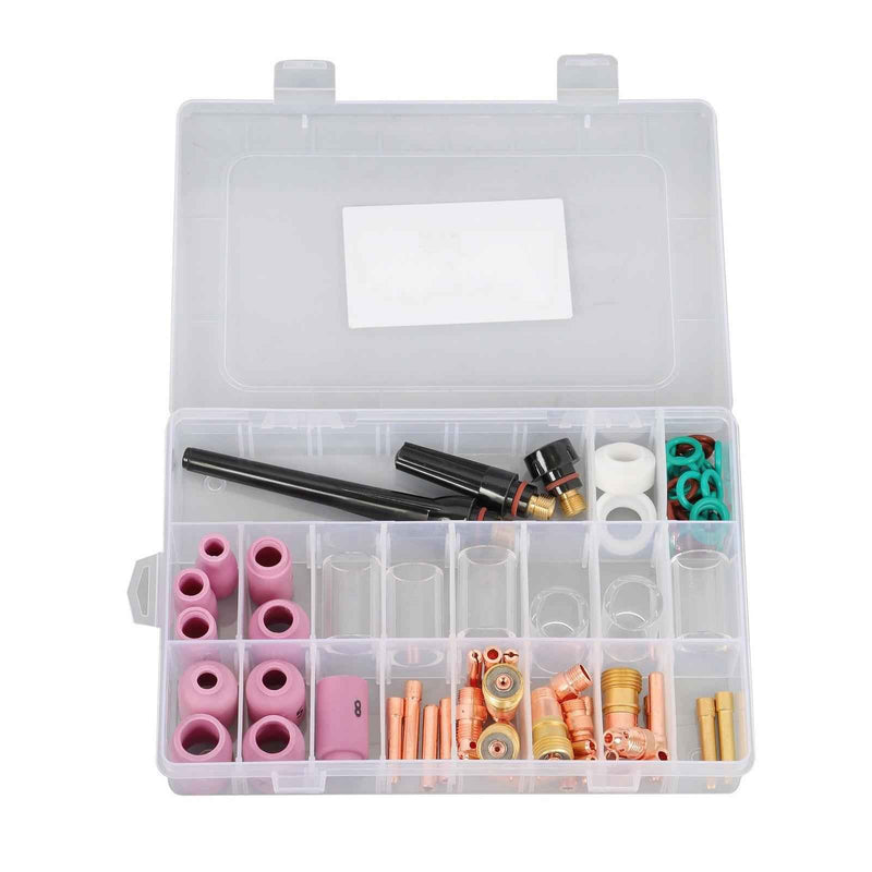 DURAFORCE for WP-17/18/26 81Pcs TIG Welding Torch Stubby Gas Lens Pyrex Glass Cup Kit
