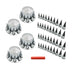 DURAFORCE Rear Axle Wheel Cover Spike Screw-on Lug Nut Cover Semi Truck Chrome 33 MM