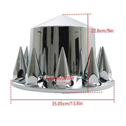 DURAFORCE Rear Axle Wheel Cover Spike Screw-on Lug Nut Cover Semi Truck Chrome 33 MM