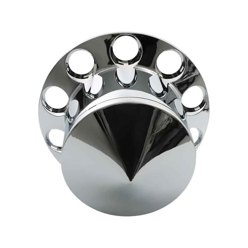 DURAFORCE Rear Axle Wheel Cover Spike Screw-on Lug Nut Cover Semi Truck Chrome 33 MM