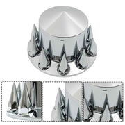 DURAFORCE Rear Axle Wheel Cover Spike Screw-on Lug Nut Cover Semi Truck Chrome 33 MM
