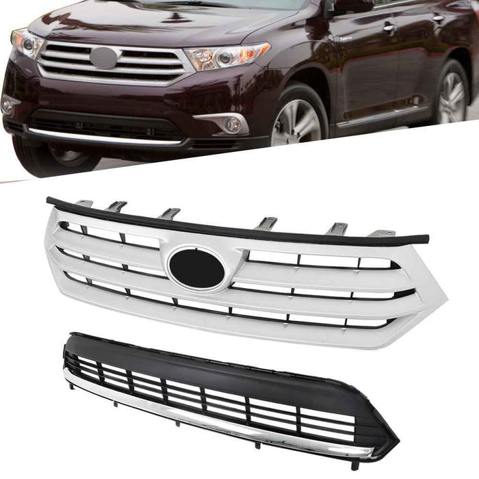 DURAFORCE Front Bumper Upper&Lower Grille 531010E020 For Toyota Highlander 2011-2013 Grill