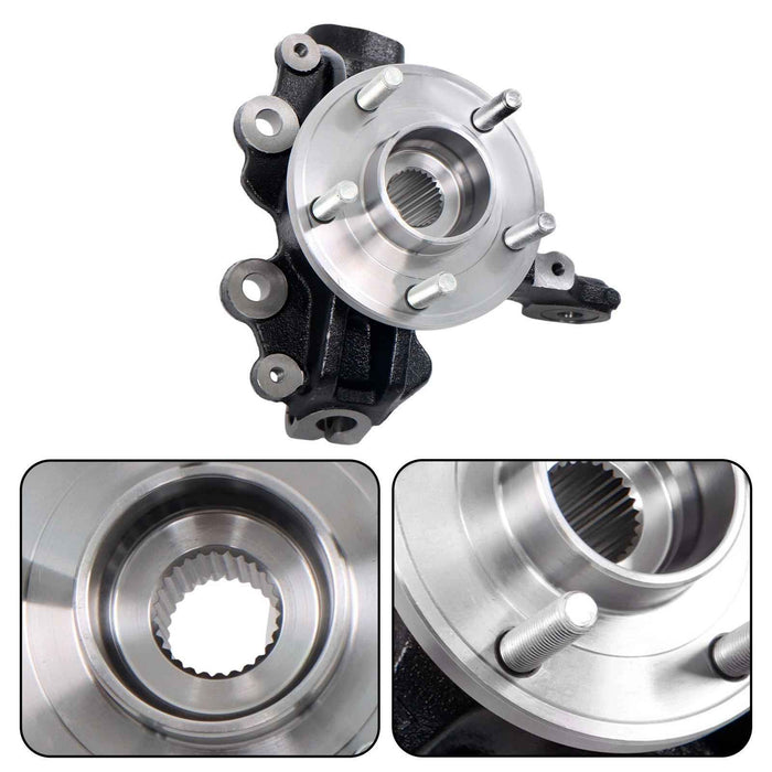 DURAFORCE Front Left Steering Knuckle and Wheel Hub Bearing For Ford Focus Sedan/Hatchback