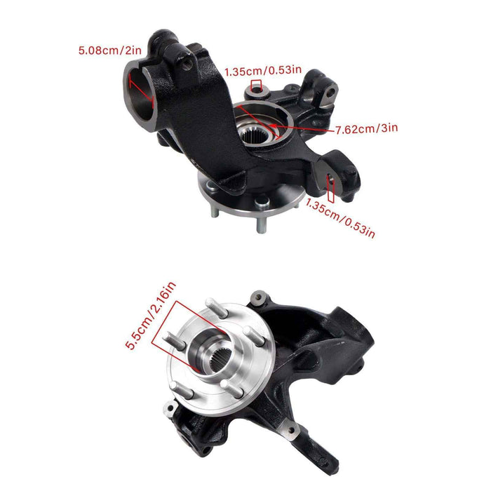 DURAFORCE Front Left Steering Knuckle and Wheel Hub Bearing For Ford Focus Sedan/Hatchback