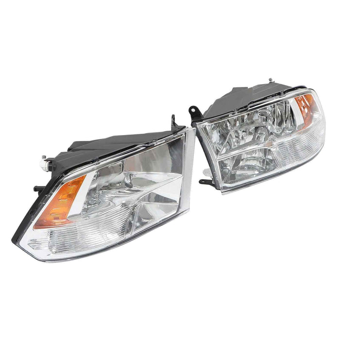 DURAFORCE Halogen Headlights Assy For Dodge Ram 1500 2500 3500 2009-2018 Pair LH&RH Clear