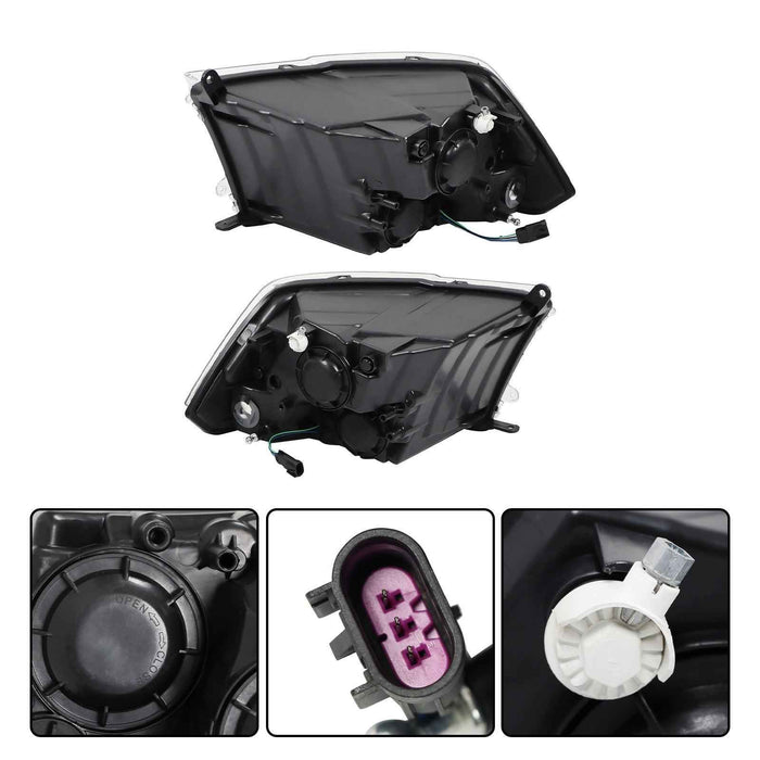 DURAFORCE Halogen Headlights Assy For Dodge Ram 1500 2500 3500 2009-2018 Pair LH&RH Clear