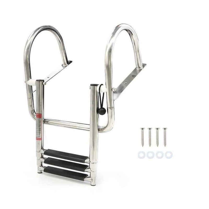 DURAFORCE 3-Step Stainless Steel Ship Ladder With Handrails For Marine Yacht New