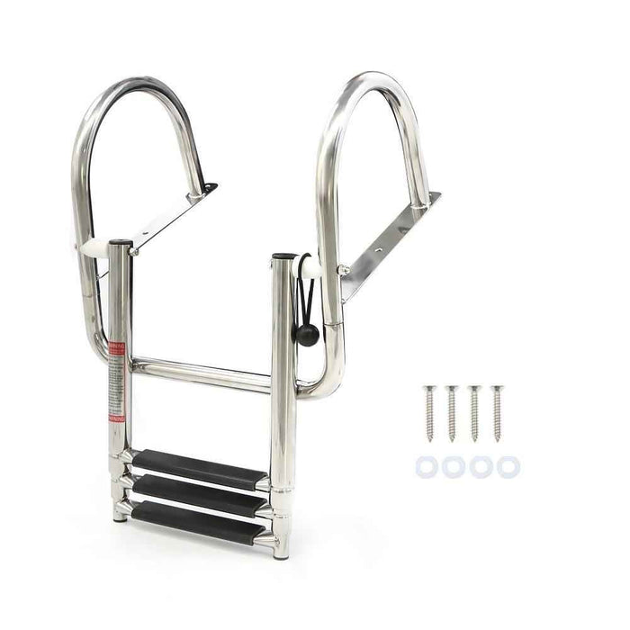 DURAFORCE 3-Step Stainless Steel Ship Ladder With Handrails For Marine Yacht New