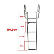 DURAFORCE 4 Step Stainless Steel Telescoping Boat Ladder with Pedal Hand Railing US