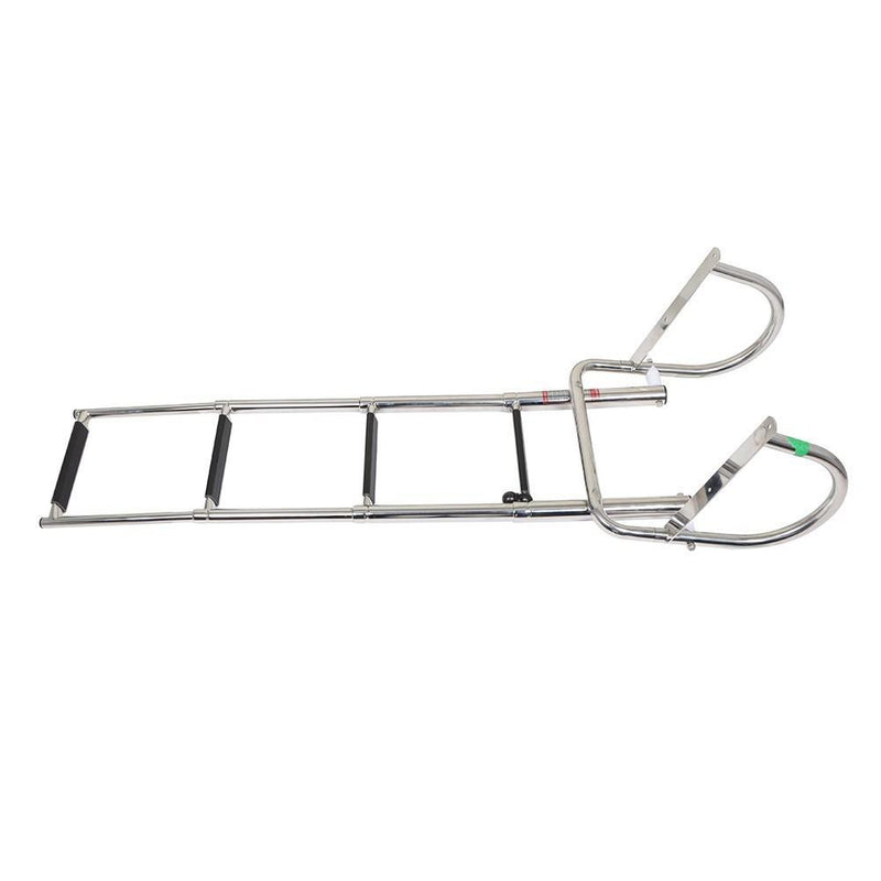 DURAFORCE 4 Step Stainless Steel Telescoping Boat Ladder with Pedal Hand Railing US