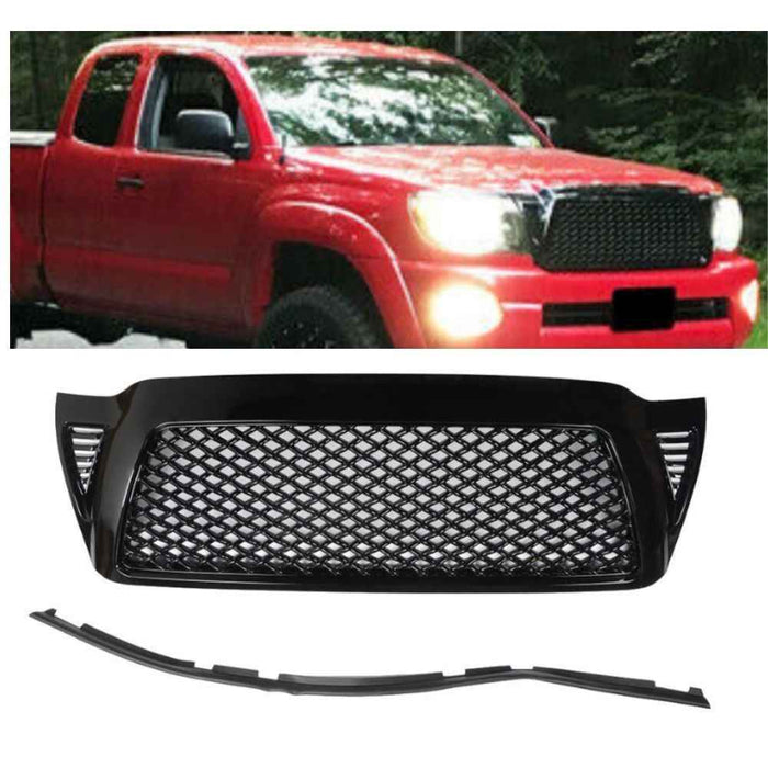 DURAFORCE Front Bumper Upper Hood Grille Honeycomb Mesh Grill For Toyota Tacoma 2005-2011