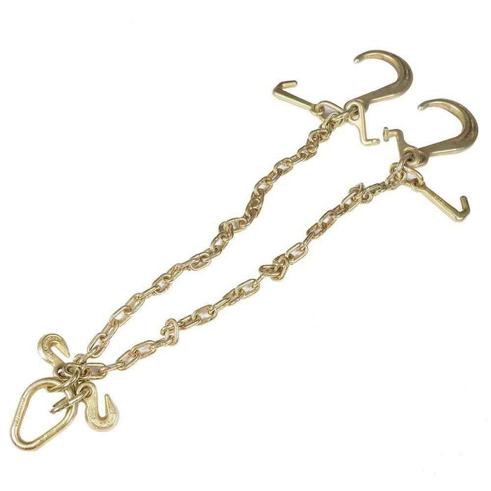 DURAFORCE 1 Pack G70 V-Chain Bridle W/ 8" Medium J Hooks T- Hook & J-Hook 5/16'' × 3'