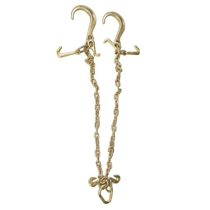 DURAFORCE 1 Pack G70 V-Chain Bridle W/ 8" Medium J Hooks T- Hook & J-Hook 5/16'' × 3'