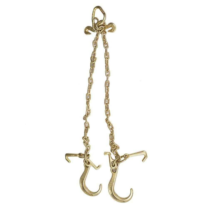 DURAFORCE 1 Pack G70 V-Chain Bridle W/ 8" Medium J Hooks T- Hook & J-Hook 5/16'' × 3'