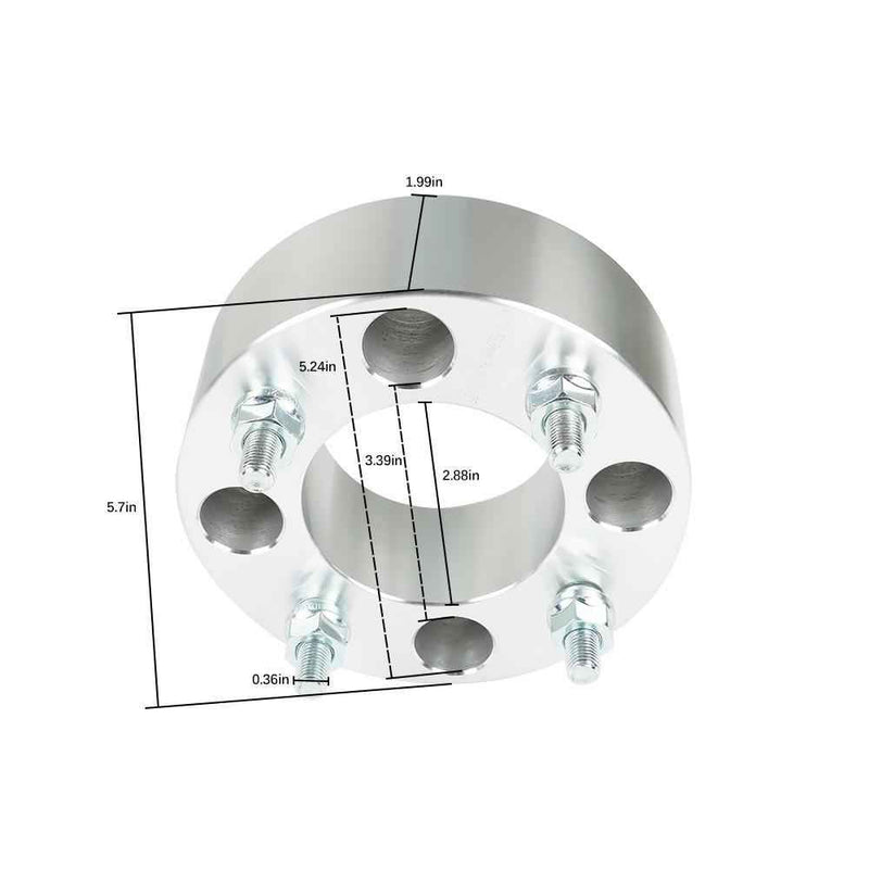 DURAFORCE 4× 2" Wheel Spacers For Honda Rancher 350 4x110 M10x1.25 Silver 2000-2008 2009