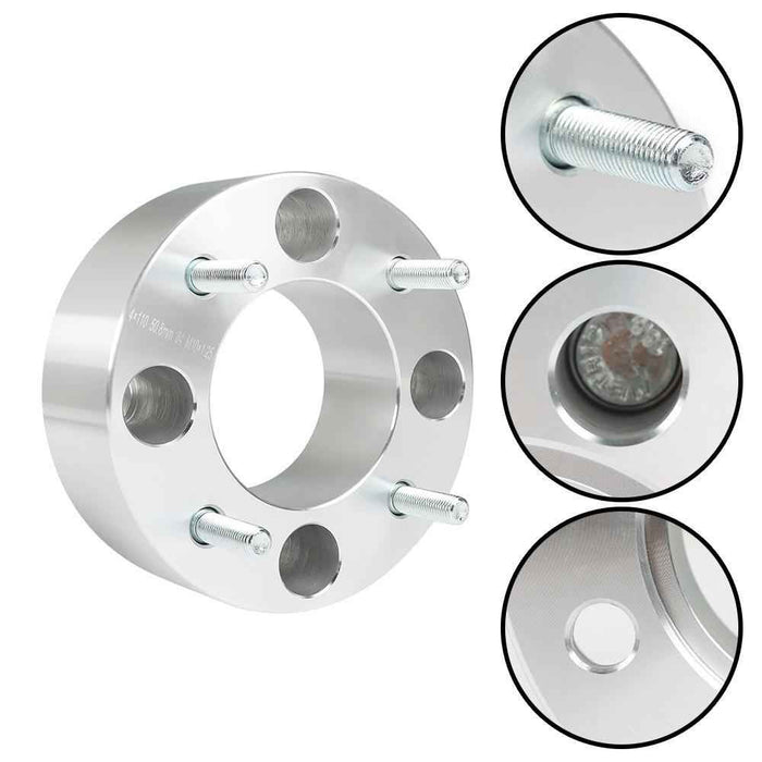 DURAFORCE 4× 2" Wheel Spacers For Honda Rancher 350 4x110 M10x1.25 Silver 2000-2008 2009