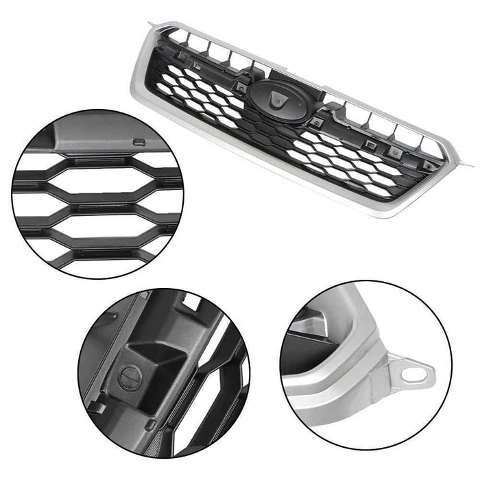 DURAFORCE For Subaru Impreza 12 13-2016 Front Upper Bumper Grill Chrome/Black Mesh Grille