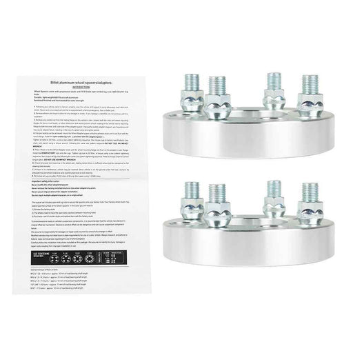 DURAFORCE 2× 1" For Golf Cart Silver Wheel Spacers 4×4 Bolt Pattern/62mm Bore 1/2×20 Studs