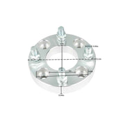 DURAFORCE 2× 1" For Golf Cart Silver Wheel Spacers 4×4 Bolt Pattern/62mm Bore 1/2×20 Studs