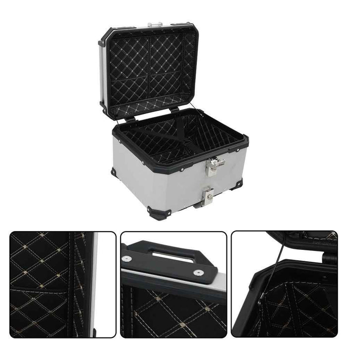 DURAFORCE Rear Top Case Luggage Tour Tail Tool Box Lock 55L Motorcycle Aluminum Trunk
