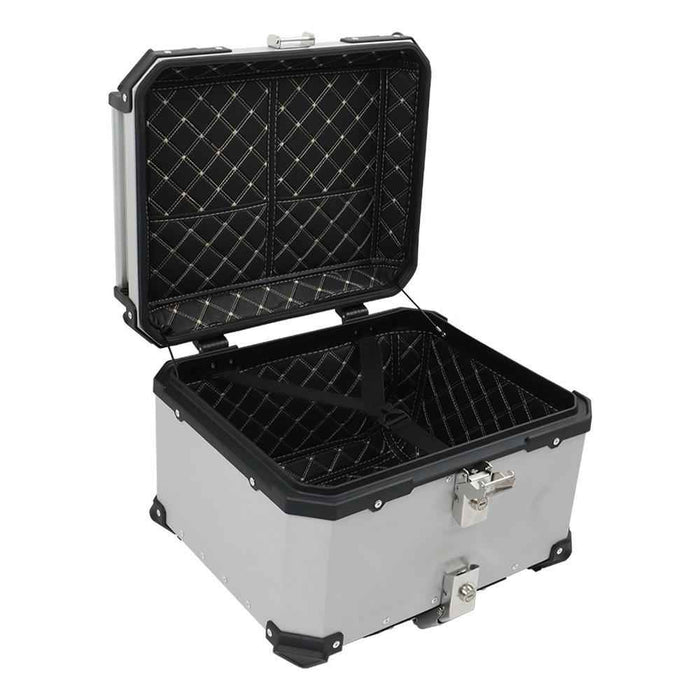 DURAFORCE Rear Top Case Luggage Tour Tail Tool Box Lock 55L Motorcycle Aluminum Trunk