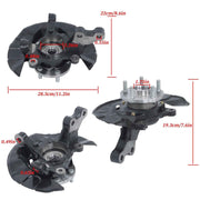 DURAFORCE Front Driver Side Steering Knuckle & Wheel Hub Bearing For Toyota Corolla 03-05