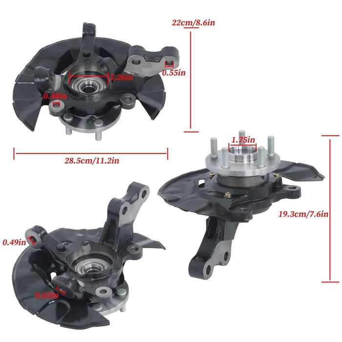 DURAFORCE Front Driver Side Steering Knuckle & Wheel Hub Bearing For Toyota Corolla 03-05