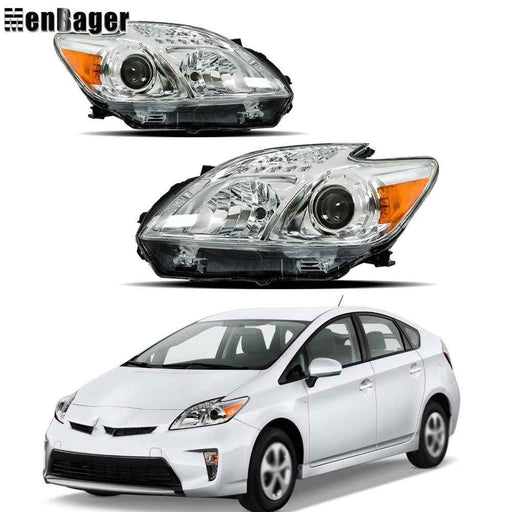 DURAFORCE Halogen Headlights For 2012-2013-2014-15 Toyota Prius Chrome Housing Left+Right