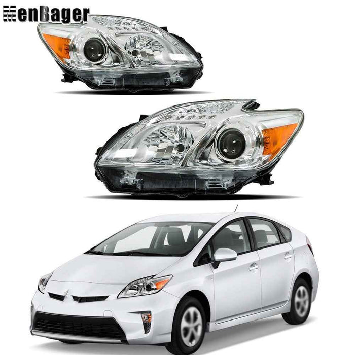 DURAFORCE Halogen Headlights For 2012-2013-2014-15 Toyota Prius Chrome Housing Left+Right
