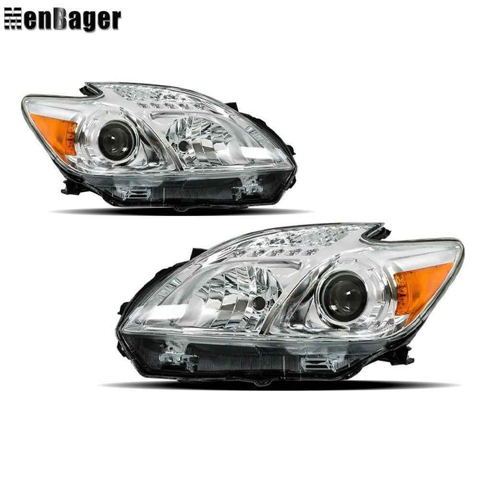 DURAFORCE Halogen Headlights For 2012-2013-2014-15 Toyota Prius Chrome Housing Left+Right