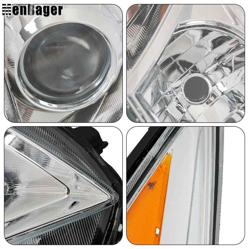 DURAFORCE Halogen Headlights For 2012-2013-2014-15 Toyota Prius Chrome Housing Left+Right