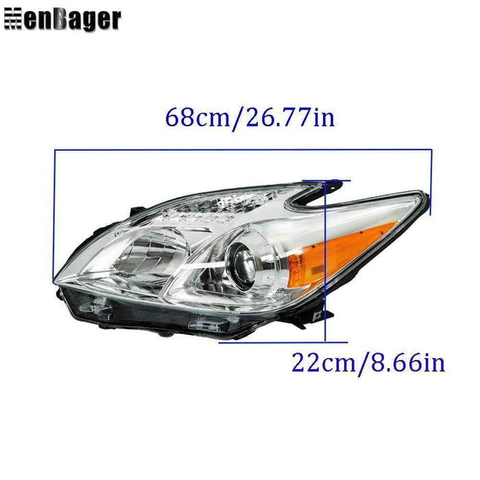 DURAFORCE Halogen Headlights For 2012-2013-2014-15 Toyota Prius Chrome Housing Left+Right