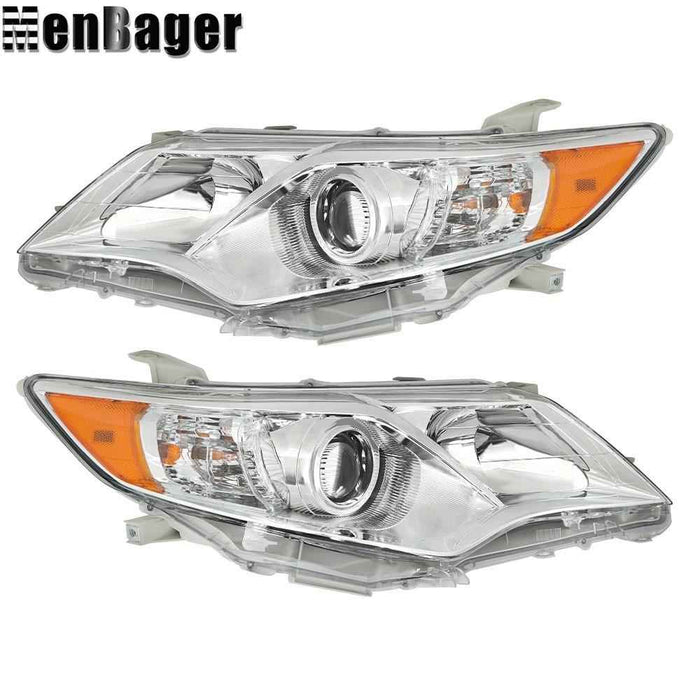 DURAFORCE For Toyota Camry 2012 -2014 Projector Headlights Chrome Halogen Left+Right Side
