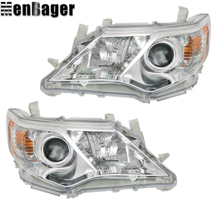 DURAFORCE For Toyota Camry 2012 -2014 Projector Headlights Chrome Halogen Left+Right Side