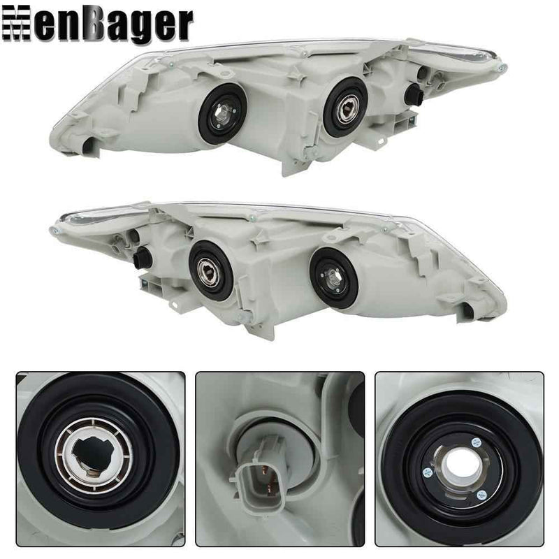 DURAFORCE For Toyota Camry 2012 -2014 Projector Headlights Chrome Halogen Left+Right Side