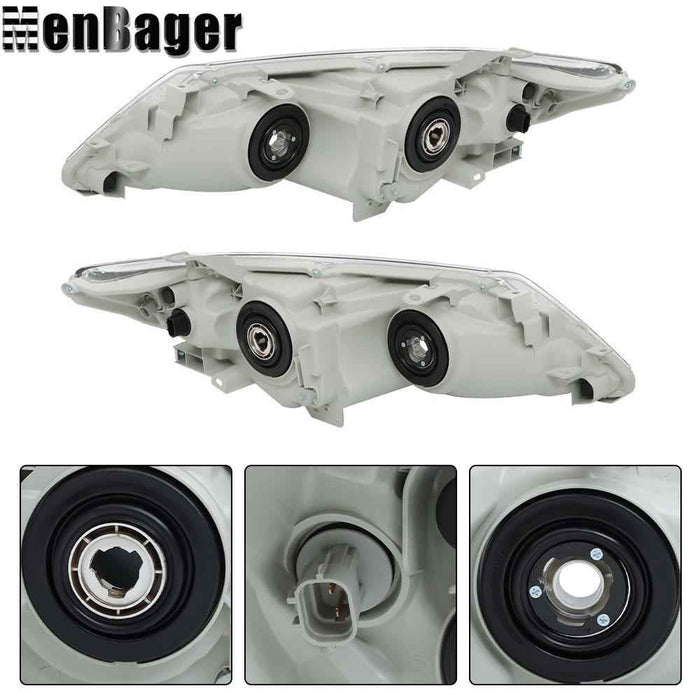 DURAFORCE For Toyota Camry 2012 -2014 Projector Headlights Chrome Halogen Left+Right Side