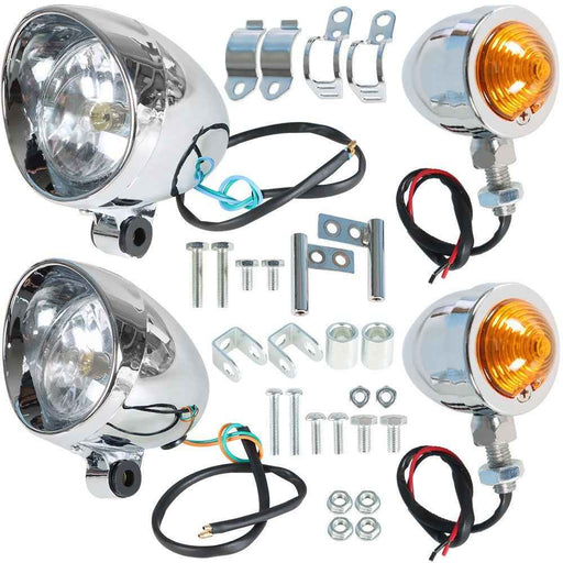 DURAFORCE For Dyna Electra Glide 2×Chrome Passing Driving Spot Fog Lamp Turn Signal Light