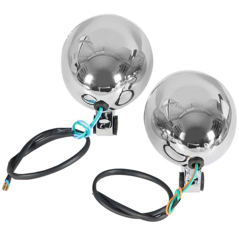DURAFORCE For Dyna Electra Glide 2×Chrome Passing Driving Spot Fog Lamp Turn Signal Light