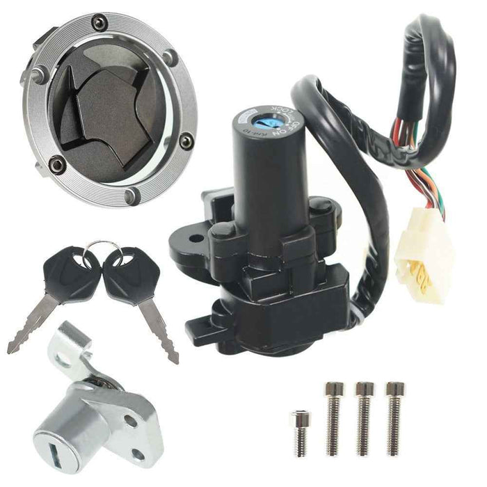 DURAFORCE 2008-2012 For Kawasaki Ninja 250R EX250J Ignition Switch Lock Gas Cap Cover Set