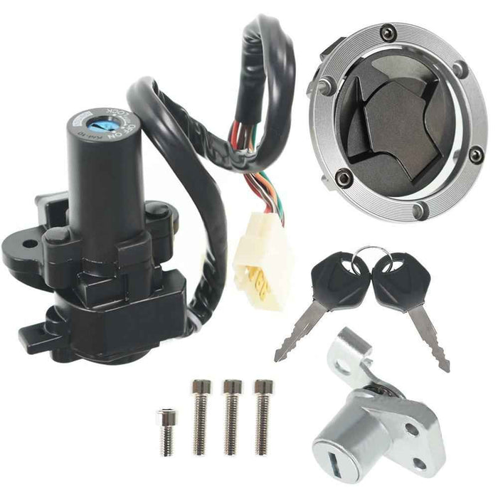 DURAFORCE 2008-2012 For Kawasaki Ninja 250R EX250J Ignition Switch Lock Gas Cap Cover Set