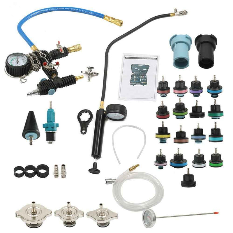 DURAFORCE Radiator Pressure Tester Kit Coolant Vacuum Type Cooling System Adapters 33Pcs