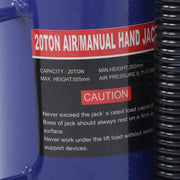 DURAFORCE 20Ton Pneumatic Air Hydraulic Bottle Jack with Manual Hand Pump For Car Truck