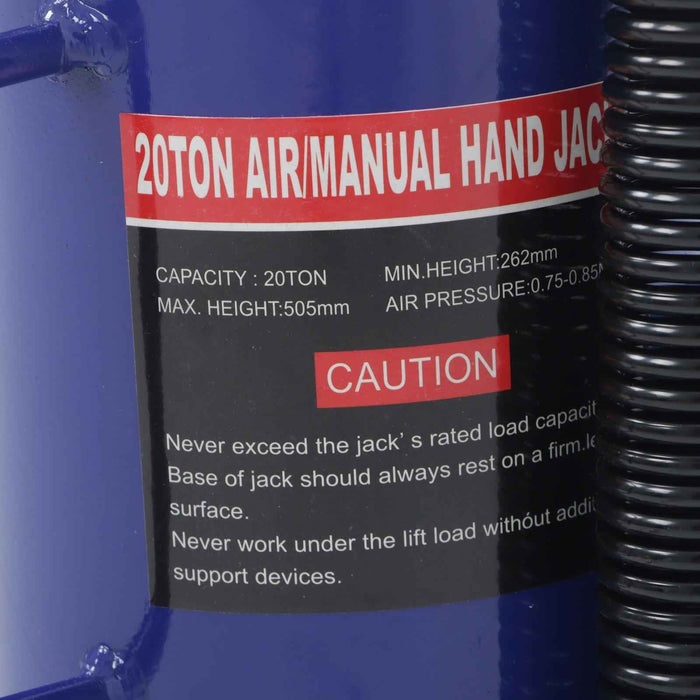 DURAFORCE 20Ton Pneumatic Air Hydraulic Bottle Jack with Manual Hand Pump For Car Truck