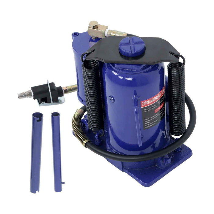 DURAFORCE 20Ton Pneumatic Air Hydraulic Bottle Jack with Manual Hand Pump For Car Truck