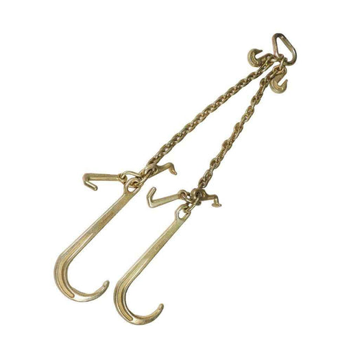 DURAFORCE 3/8" × 2FT G70 V-Type Tow Chain J-Hook Grab Hook For Tractor Car Wrecker Truck