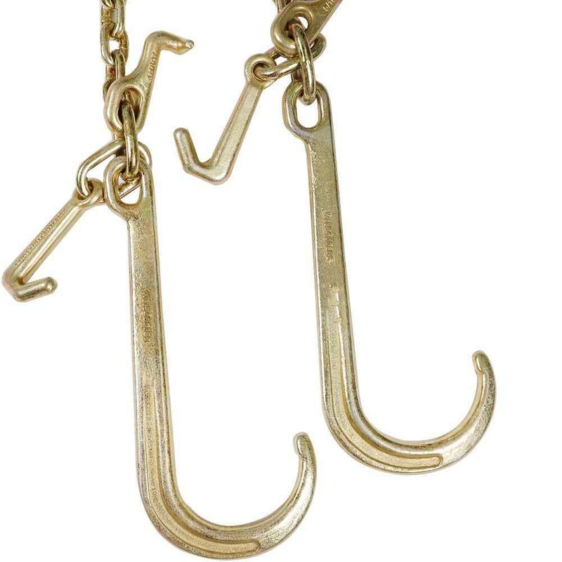 DURAFORCE 3/8" × 2FT G70 V-Type Tow Chain J-Hook Grab Hook For Tractor Car Wrecker Truck