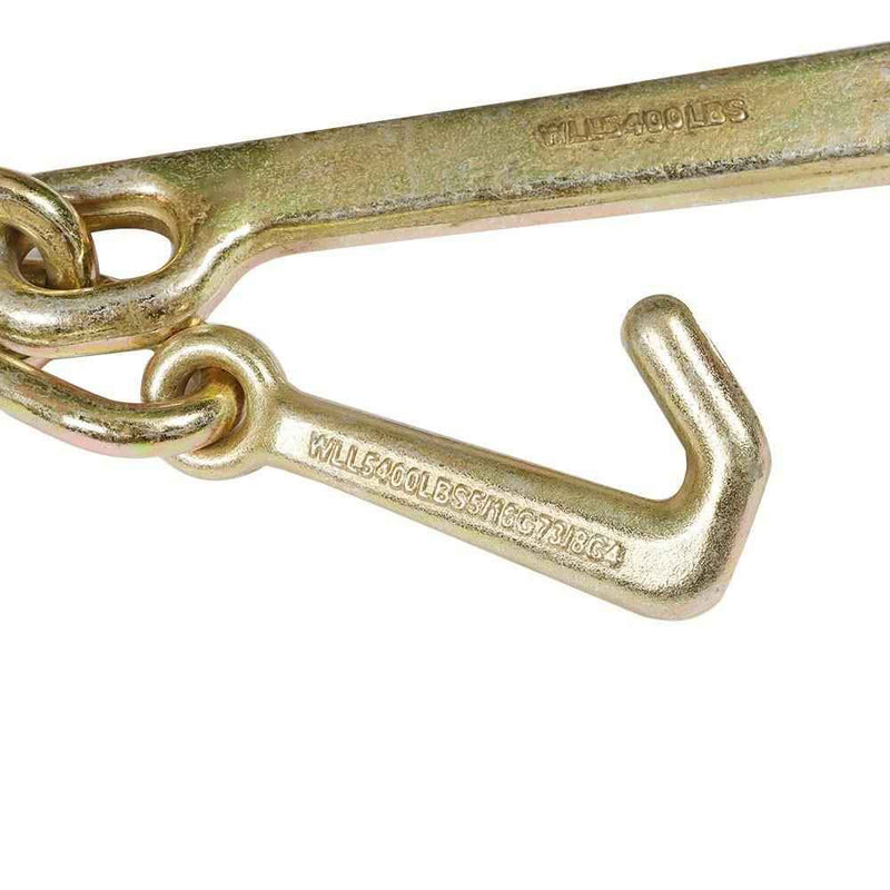 DURAFORCE 3/8" × 2FT G70 V-Type Tow Chain J-Hook Grab Hook For Tractor Car Wrecker Truck